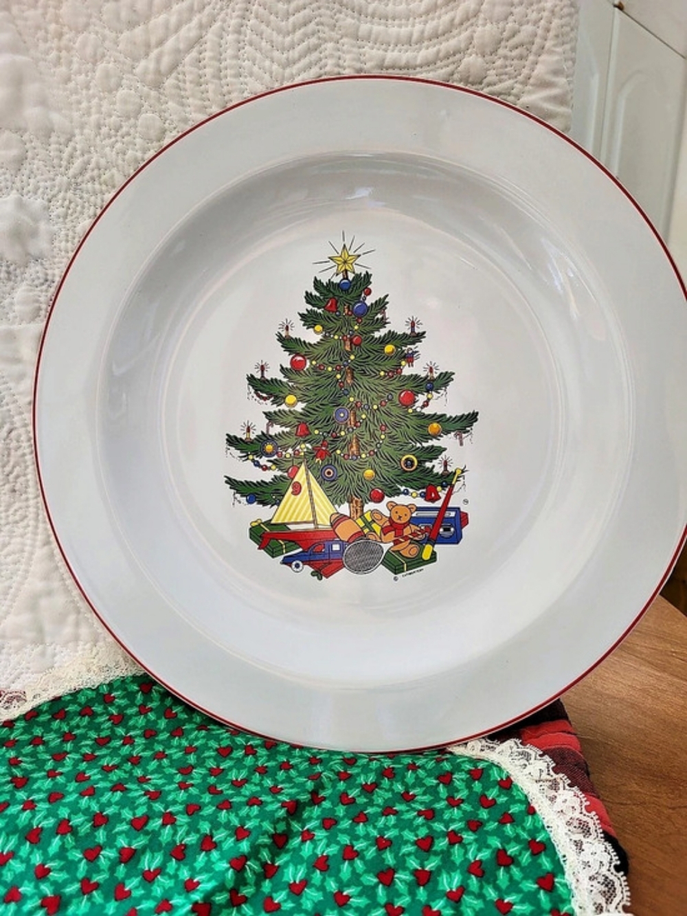 American Greetings Christmas Keepsake Plate Christmas Tree Keepsake Plate White